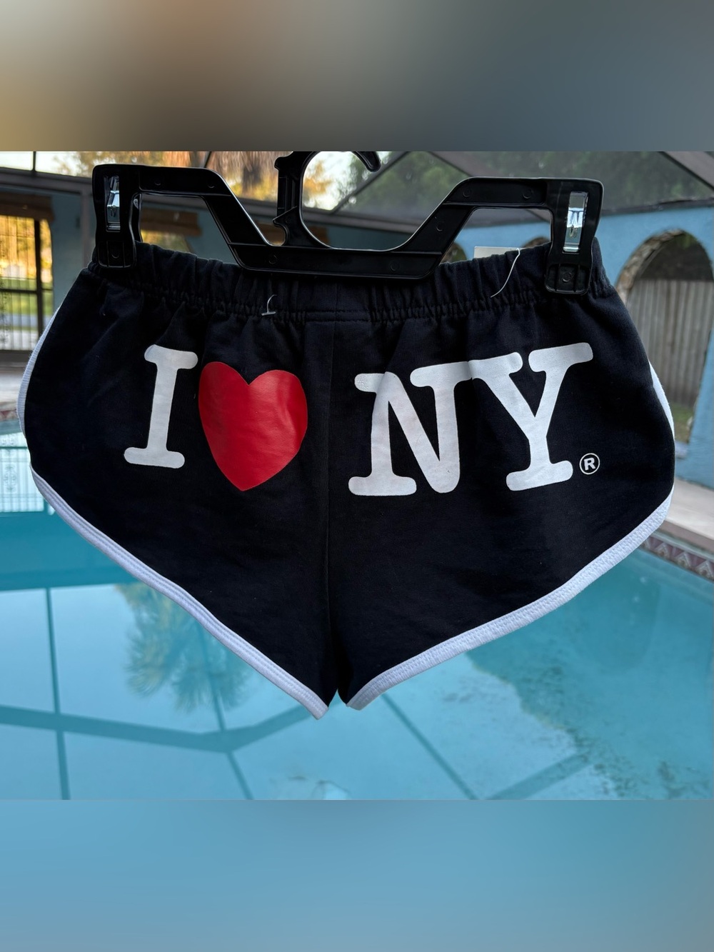 I ♥ NY Y2K Black Women's Lounge Shorts Phantom of Broadway Size M